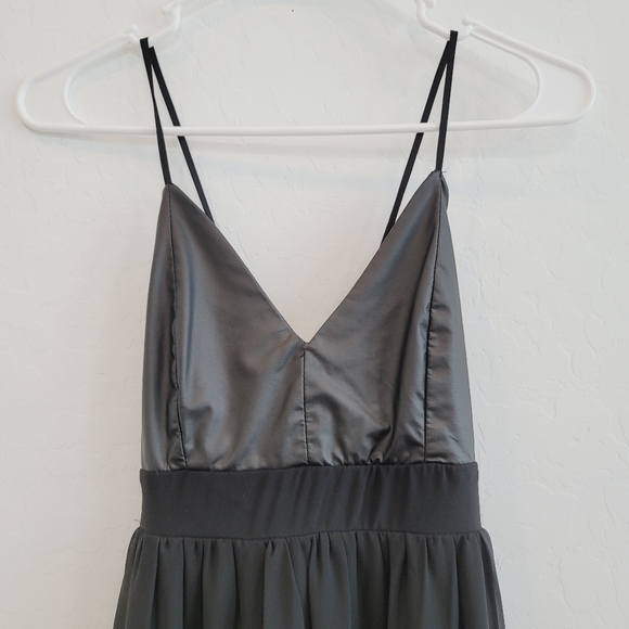 💕 Forever 21 Black Maxi Dress with Faux Leader M - Picture 14 of 15